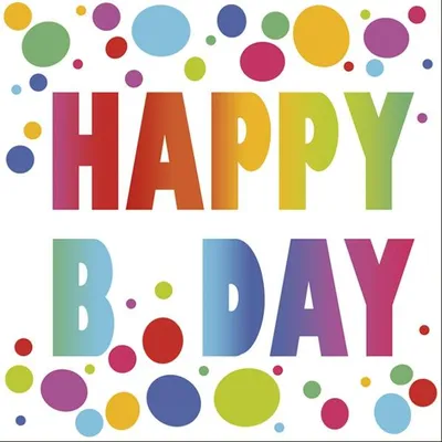 Produktbild von 20 Servietten Happy B´Day Dots - Geburtstag mit bunten Punkten 33x33cm