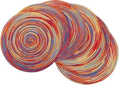Immagine prodotto di Tovagliette in cotone, rotonde, lavabili, resistenti all'usura, intrecciate, per tavoli da festa e decorazioni