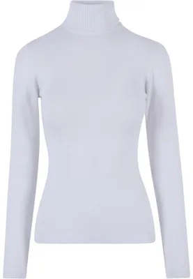 Produktbild von Urban Classics Damen Sweatshirt Ladies Knitted Turtleneck Sweater White 4XL
