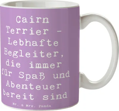 Produktbild von Mr. & Mrs. Panda Henkelpott Spruch Cairn Terrier Begleiter - Lavendeltraum - Geschenk, intelligent, Hunderassen, Kaffeetasse, Kaffeebecher, Tasse, Loyalität, Hunderasse