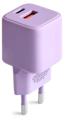 Produktbild von Forever COLORUM, Handy-Ladegeräte für alle iPhone, Xiaomi, Huawei, Motorola und Samsung, Schnellladegerät + USB-A + USB-C PD 30W CLS30-AC-10 Lila