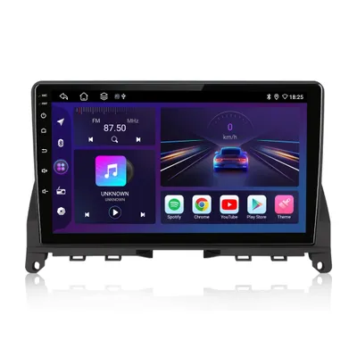 Image de Autoradio Carplay Android 9'' 15 4+64 Go GPS Carplay pour Mercedes Benz Classe C 3 W204 S204 2006-2011 8 cœurs WIFI Bluetooth FM RDS DSP SWC