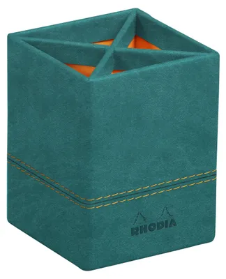 Obrázek produktu pro Penál RHODIA z umělé kůže paví zelená