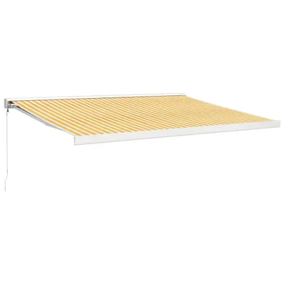 Obrázek produktu pro vidaXL Markýza zatahovací žlutá a bílá 4,5x3 m látka a hliník
