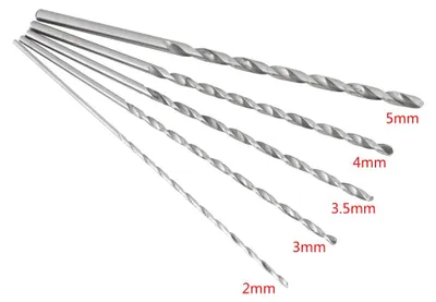 Imagen del producto de Juego de 5 brocas helicoidales con vástago recto, de 2 a 5 mm