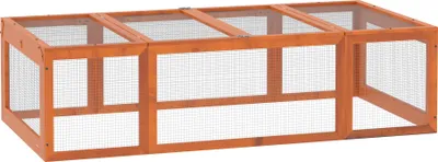 Produktbild von PawHut Kleintierstall Zwergkaninchenstall Freilaufgehege Kleintierkäfig Orange