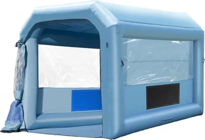 Immagine prodotto di Cabina di verniciatura gonfiabile, cabina di verniciatura a spruzzo gonfiabile 13,1 x 9,8 x 9 piedi, con potente ventilatore da 750 W e sistema di filtraggio dell'aria, cabina di verniciatura portatile per motociclette, biciclette e verniciatura di parti di automobili.