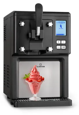 Produktbild von Klarstein Sweet Sundae - Eiscrememaschine, 1,5 Liter, mitselbstkühlendem Kompressor, 200 Watt, Ausgabesystem, 3 StundenAuto-Kühlhaltefunktion, Reinigungsautomatik, Edelstahl, schwarz