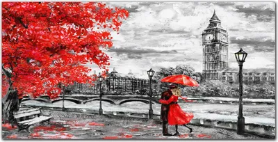 Produktbild von Coloray Bild aus Acryl 140 cm x 70 cm - Bild auf Acrylglas Gehärtetes Acryl Wohnzimmer Dekoration Wanddekoration Küche - London Paar