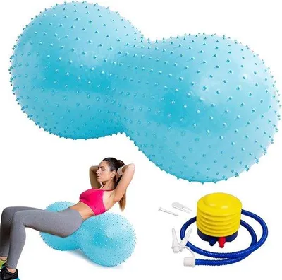 Immagine prodotto di Pallone fitness per yoga, ginnastica e pilates - blu, 90 x 45 cm