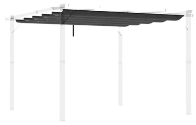 Obrázek produktu pro Zatahovací střecha pergoly, polyesterová tkanina, ochrana proti UV záření, tmavě šedá, 250 x 255 cm