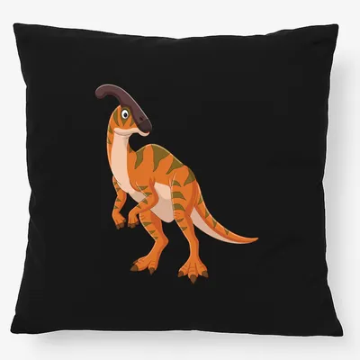 Produktbild von Huuraa Kissen Parasaurolophus Dinosaurier 40x40cm mit Füllung Black Baumwolle Dekokissen Geschenkidee