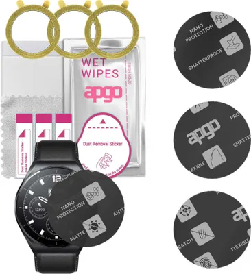 Produktbild von apgo 3 Stück Schutzglas, Matt, kompatibel mit Xiaomi Watch S1 Smartwatch, Hybrid 8H, Ersatz für Hartglas, Displayschutzglas, Bildschirmschutz, Displayschutz, kratzfest
