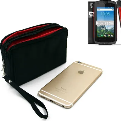 Produktbild von K-S-Trade Schutz Hülle Handy Hülle kompatibel mit Crosscall Trekker-M1 Core Gürteltasche Travelbag Handytasche mit Zusatzfächern, schwarz