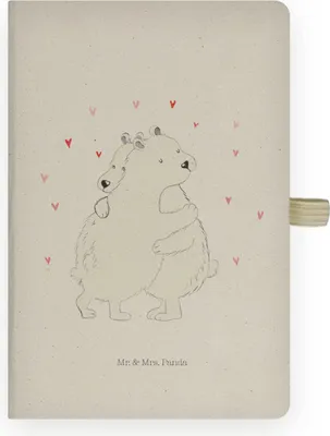 Produktbild von Mr. & Mrs. Panda Tagebuch Eisbär Umarmen - Transparent - Geschenk, skizzenbuch a4, Lustige Sprüche, notizbuch, Adressbuch, Journal