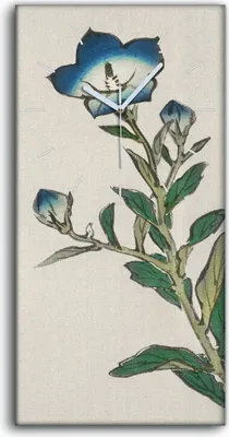 Produktbild von Wanduhr Uhr Wandbild Leinwand 30x60 Malerei Asiatische Blumen Pflanzen Kunst - weiße Hände