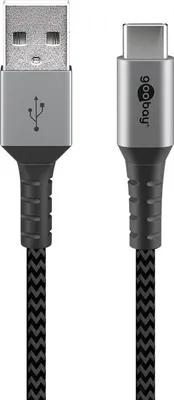 Zdjęcie produktu dla Goobay 49295 Kabel USB 2.0 0,5 m USB C USB A czarny, szary