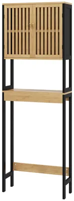 Produktbild von Badezimmerschrank mit 2 Tš¹ren und offenem Regal, Bambus