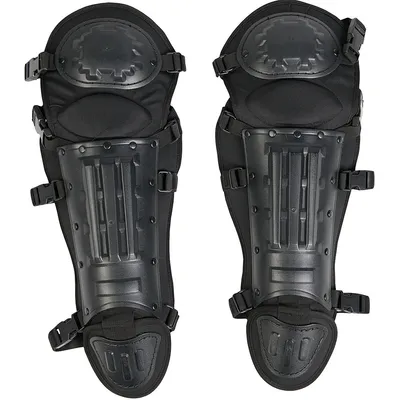 Immagine prodotto di Protezioni Mil-Tec per le gambe: protezione per ginocchia, stinchi, caviglie e ossa della caviglia, con sistema di indossamento regolabile, nero