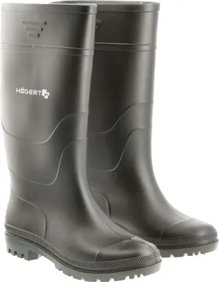 Produktbild von Högert Technik - Arbeitsgummistiefel PVC schwarz OB SRA Sicherheitsstiefel, rutschfeste Berufsstiefel, wasserdichte Arbeitsstiefel ohne Metallteile für Industrie und Handwerk