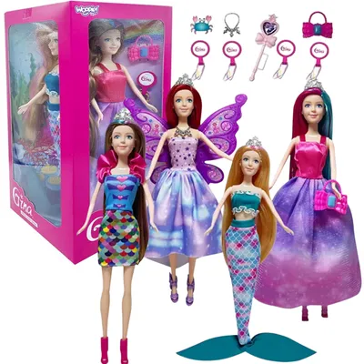 Immagine prodotto di WOOPIE Set di 4 principesse magiche - Scatola per bambole 4 in 1 con accessori