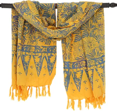 Produktbild von Bali Batik Sarong, Wandbehang, Wickelrock, Sarongkleid, Strand Tuch - Gelb/2, Uni, Viskose, 160*100 cm, Sarongs & Tücher