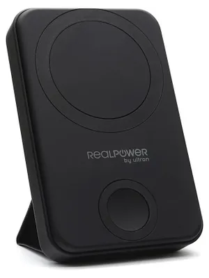 Zdjęcie produktu dla RealPower 444408, 10000 mAh, Bezprzewodowe ładowanie, Czarny