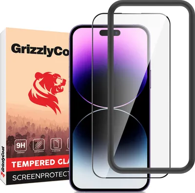 Produktbild von GrizzlyCoat Easy Fit iPhone 14 Pro Panzerglas Gehärtetes Glas Displayschutz - Hüllenfreundlich + Applikator