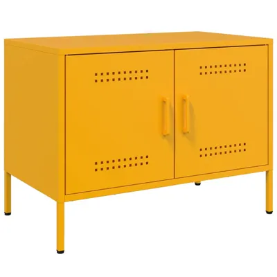 Image de Meuble TV jaune moutarde 68x39x50,5 cm acier