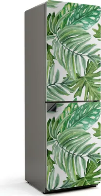 Produktbild von Tropisches Blättermuster – Magnetische Kühlschrank Abdeckung – Dekorfolie magnetisch Küche – Kühlschrank Magnet Deko – selbstklebende Magnettafel – Magnetfolie für Kühlschranktür – 60x180 cm