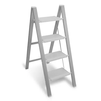 Zdjęcie produktu dla Drabina składana 4 stopnie srebrna drabina składana stopień aluminium