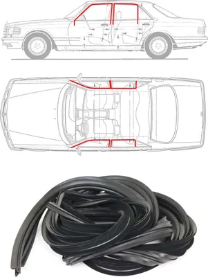 Zdjęcie produktu dla Gumowa uszczelka szyby samochodowej do Mercedes S Class W126 1979-1991