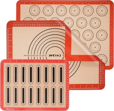 Produktbild von Silikon Backmatte 3-teilig, Antihaft, Rot, Backen