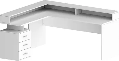 Produktbild von Schreibtisch Dcerretell, Eckschreibtisch mit Platte, Mehrzweck-Büroschreibtisch, 180x90h160 cm, Weiß
