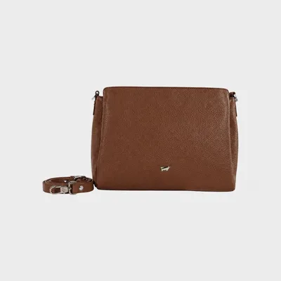 Image de Sac bandoulière HANNA, modèle S, fermeture éclair, couleur marron, pour femmes, en cuir