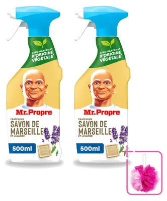 Produktbild von 2 x Mr. Proper Allesreiniger Spray - Marseille Seife und Lavendel - 500 ml - Sparpackung - 2 Stücke