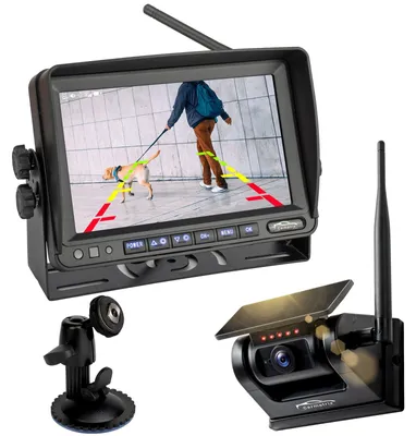 Produktbild von CARMATRIX Solar Rückfahrsystem mit 7" Monitor Rückfahrkamera mit Magnet Akku für Wohnmobil, Wohnwagen, Transporter