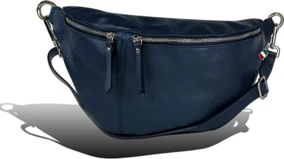 Immagine prodotto di Cintura borsa blu Florence tracolla pelle coordinata D2OTF820B