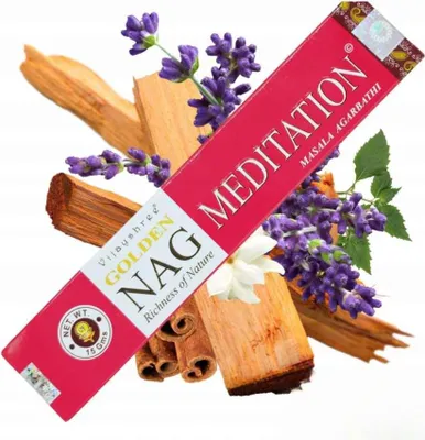 Zdjęcie produktu dla Kadzidełka w sztyfcie Vijayshree "Golden Nag Meditation" 15gr.