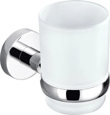 Image de Porte-verre COLORADO en laiton chromé et en verre