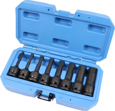 Produktbild von Brilliant Tools 1/2 Kraft-Bit-Stecknuss-Satz, Innensechskant, 8-tlg., 5 - 19 mm