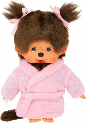 Produktbild von Monchhichi Puppe Mädchen Bademantel 20cm - Kuschelpuppe Spielzeug