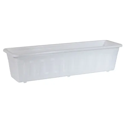 Produktbild von Testrut Blumenkasten, 40 cm, Kunststoff, eckig, 5,1 L Erdvolumen, weiß, grün, braun, terra, anthrazit, mit Untersetzer, Standard Garden