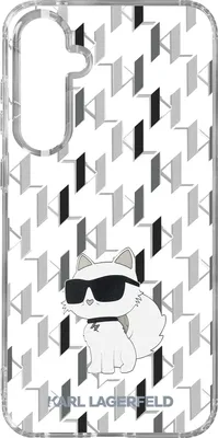 Produktbild von Karl Lagerfeld KLHCS23FEHNCMKLT S23 FE S711 transparentes Hartschalenetui Monogram Choupette Handyhülle
