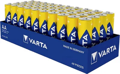 Produktbild von Varta Batterien AA, 40 Stück, Longlife Power, Alkaline, 1,5V, für Spielzeug, Funkmäuse, Taschenlampen, Germany, Einwegbatterie, AA, Alkali, 1,5 V, 40 Stück(e), 10 Jahr(e)