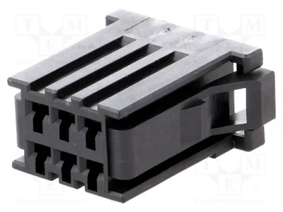 Immagine prodotto di 2 connettori femmina da 3,81 mm per cavi a 100 fili, montaggio su circuito stampato, 6 pin. Codice: 178289-3, marca Signteck