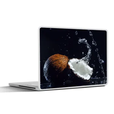 Produktbild von MuchoWow® Laptop Aufkleber Sticker Cover Kokosnuss - Stillleben - Wasser - Schwarz - Frucht 36.5x27.5 cm - Laptop-Sticker