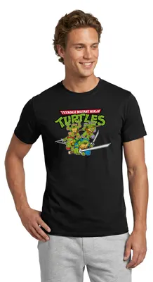 Produktbild von Spreadshirt Teenage Mutant Ninja Turtles Logo Männer T-Shirt, M, Schwarz