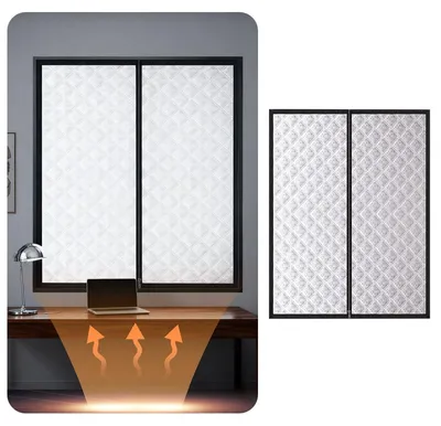 Produktbild von Solidchoice – Fensterisolierung, Vorhang – Verstellbar – Selbstklebend – Schallisolierung – Verdunkelung – Wärmeisolierung (68 x 99 cm) – Isoliervorhang