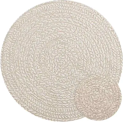Produktbild von Best Möbel Teppich ZIZUR Creme Ø 90 cm Jute-Optik Indoor und Outdoor - Designerteppiche Cloris Neu3442581 1parcel